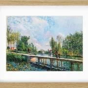 Alfred Sisley - Die Fußgängerbrücke, Leinpfad des Loing-Kanals 1886 | Giclée Kunstdruck gerahmt