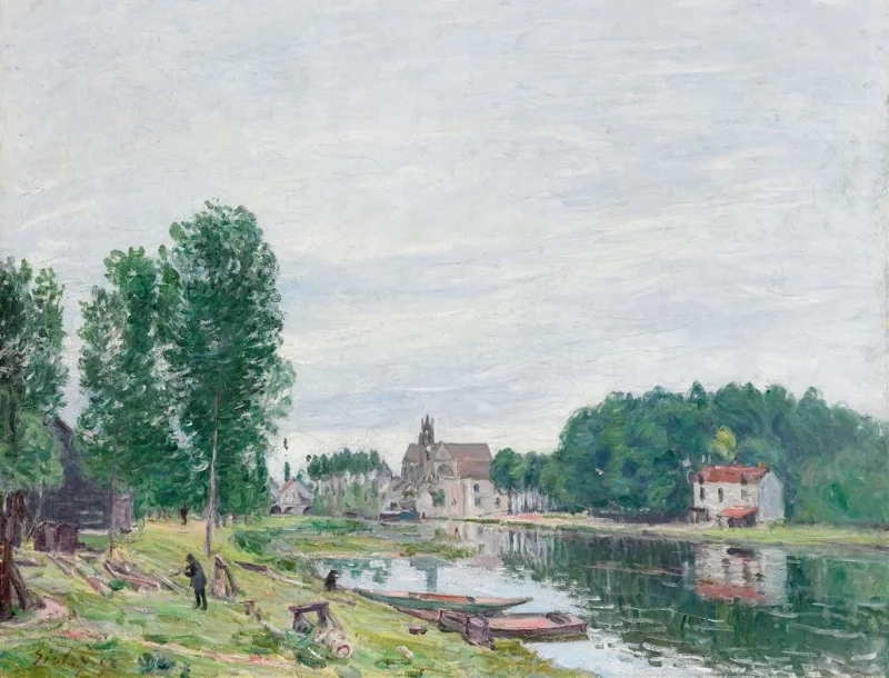 Alfred Sisley - Die Matrat-Werft, Moret-Sur-Loing 1892 | Giclée Kunstdruck gerahmt
