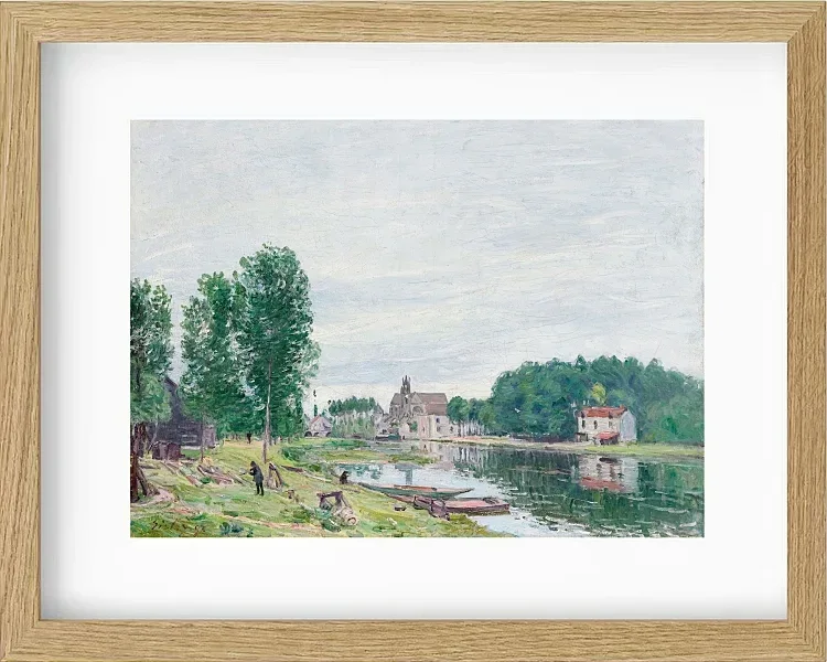 Alfred Sisley - Die Matrat-Werft, Moret-Sur-Loing 1892 | Giclée Kunstdruck gerahmt