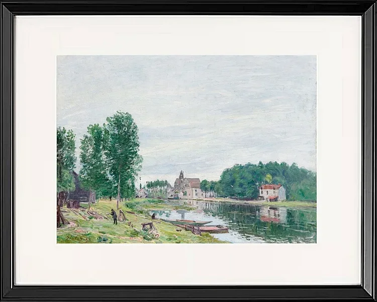 Alfred Sisley - Die Matrat-Werft, Moret-Sur-Loing 1892 | Giclée Kunstdruck gerahmt