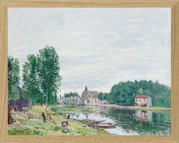 Alfred Sisley - Die Matrat-Werft, Moret-Sur-Loing 1892 | Giclée Kunstdruck gerahmt