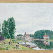 Alfred Sisley - Die Matrat-Werft, Moret-Sur-Loing 1892 | Giclée Kunstdruck gerahmt