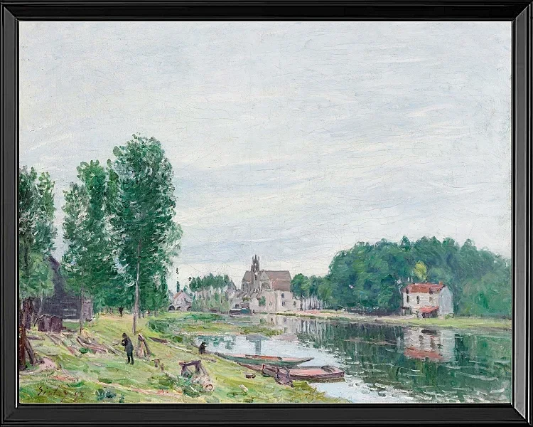Alfred Sisley - Die Matrat-Werft, Moret-Sur-Loing 1892 | Giclée Kunstdruck gerahmt