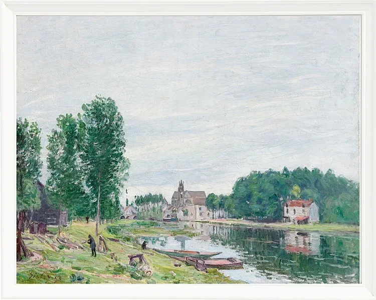 Alfred Sisley - Die Matrat-Werft, Moret-Sur-Loing 1892 | Giclée Kunstdruck gerahmt