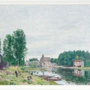 Alfred Sisley - Die Matrat-Werft, Moret-Sur-Loing 1892 | Giclée Kunstdruck gerahmt