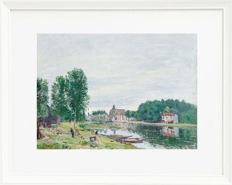 Alfred Sisley - Die Matrat-Werft, Moret-Sur-Loing 1892 | Giclée Kunstdruck gerahmt