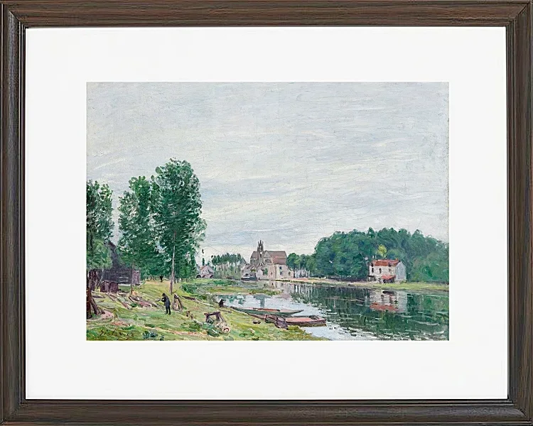 Alfred Sisley - Die Matrat-Werft, Moret-Sur-Loing 1892 | Giclée Kunstdruck gerahmt