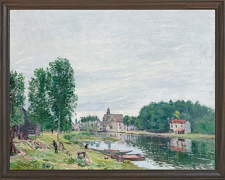 Alfred Sisley - Die Matrat-Werft, Moret-Sur-Loing 1892 | Giclée Kunstdruck gerahmt