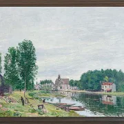 Alfred Sisley - Die Matrat-Werft, Moret-Sur-Loing 1892 | Giclée Kunstdruck gerahmt