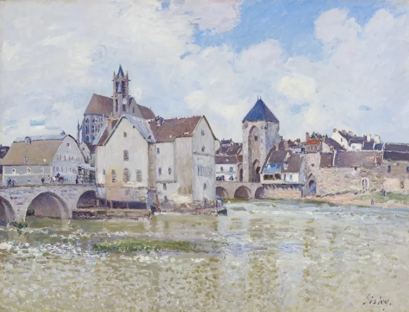 Alfred Sisley - Die Moret Brücke 1890 | Giclée Kunstdruck gerahmt