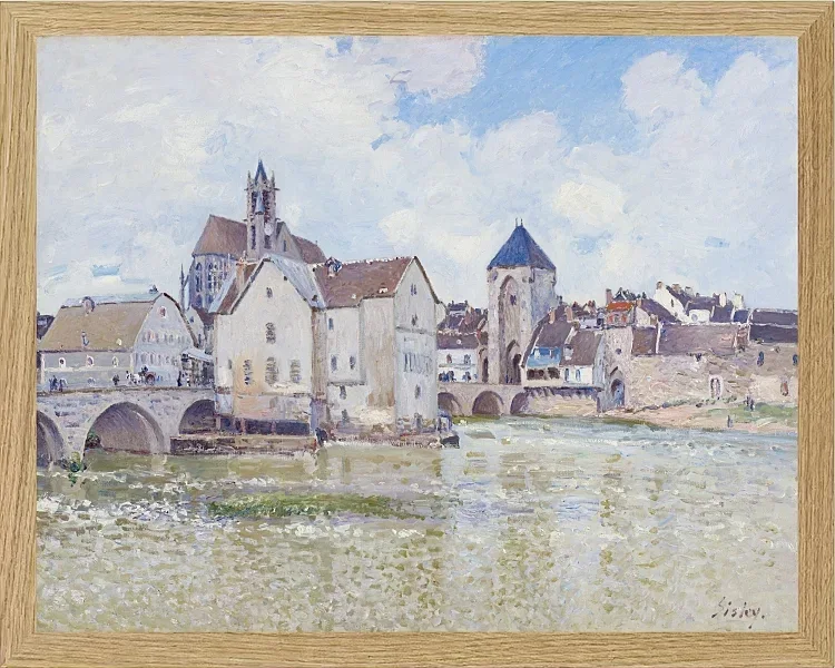 Alfred Sisley - Die Moret Brücke 1890 | Giclée Kunstdruck gerahmt