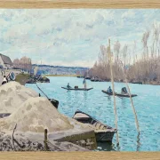 Alfred Sisley - Die Seine bei Port-Marly, Sandhaufen 1875 | Giclée Kunstdruck gerahmt
