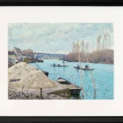 Alfred Sisley - Die Seine bei Port-Marly, Sandhaufen 1875 | Giclée Kunstdruck gerahmt