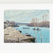 Alfred Sisley - Die Seine bei Port-Marly, Sandhaufen 1875 | Giclée Kunstdruck gerahmt