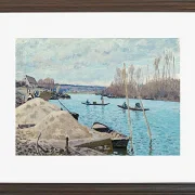 Alfred Sisley - Die Seine bei Port-Marly, Sandhaufen 1875 | Giclée Kunstdruck gerahmt