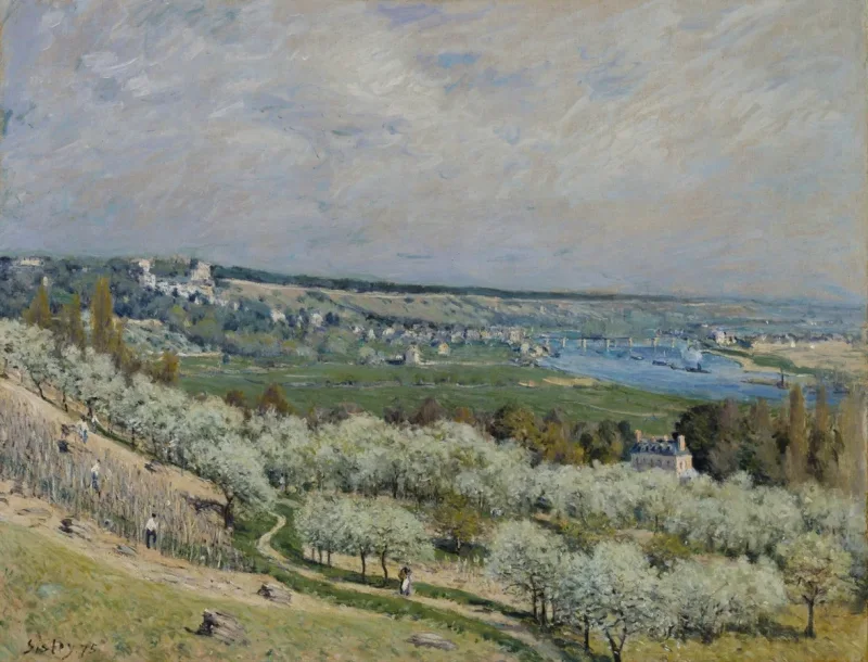 Alfred Sisley - Die Terrasse von Saint-Germain, Frühling 1875 | Giclée Kunstdruck gerahmt