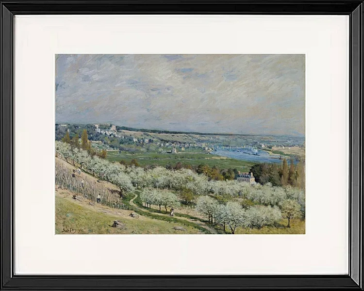 Alfred Sisley - Die Terrasse von Saint-Germain, Frühling 1875 | Giclée Kunstdruck gerahmt