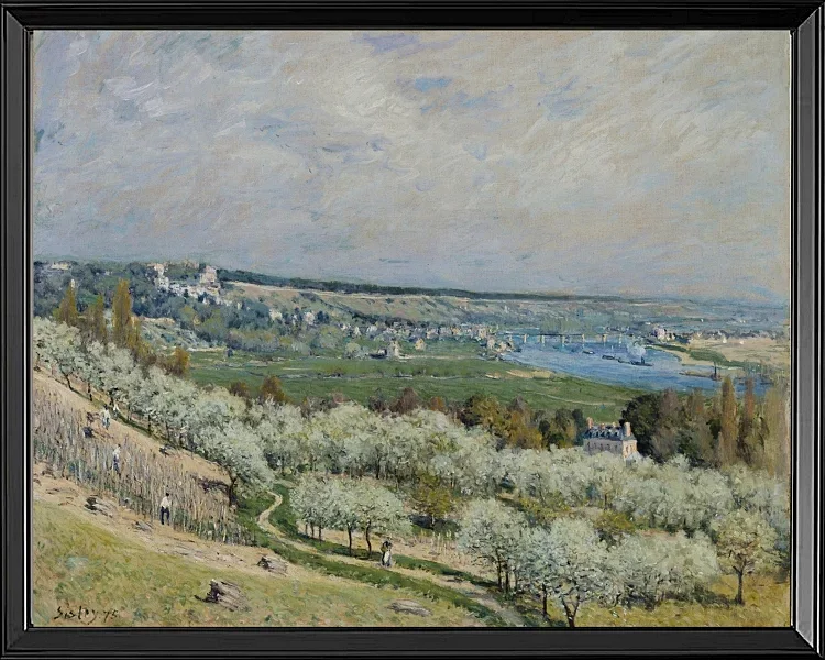 Alfred Sisley - Die Terrasse von Saint-Germain, Frühling 1875 | Giclée Kunstdruck gerahmt