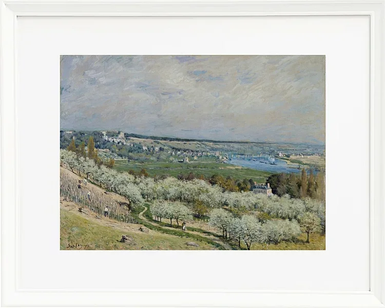 Alfred Sisley - Die Terrasse von Saint-Germain, Frühling 1875 | Giclée Kunstdruck gerahmt