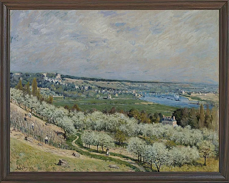 Alfred Sisley - Die Terrasse von Saint-Germain, Frühling 1875 | Giclée Kunstdruck gerahmt