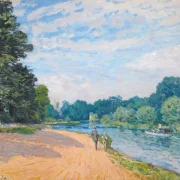 Alfred Sisley - Die Themse mit Hampton Church 1874 | Giclée Kunstdruck gerahmt