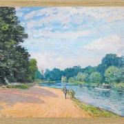 Alfred Sisley - Die Themse mit Hampton Church 1874 | Giclée Kunstdruck gerahmt