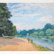 Alfred Sisley - Die Themse mit Hampton Church 1874 | Giclée Kunstdruck gerahmt