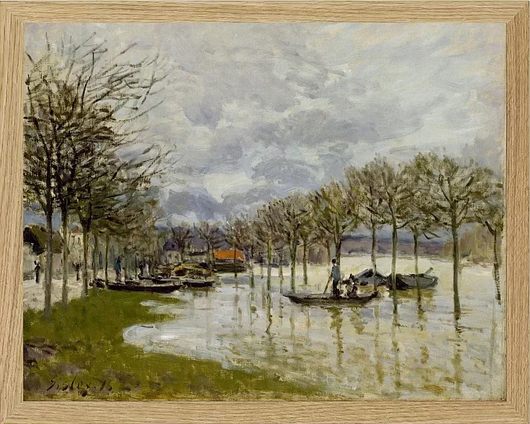 Alfred Sisley - Die Überschwemmung auf dem Weg nach Saint-Germain 1876 | Giclée Kunstdruck gerahmt