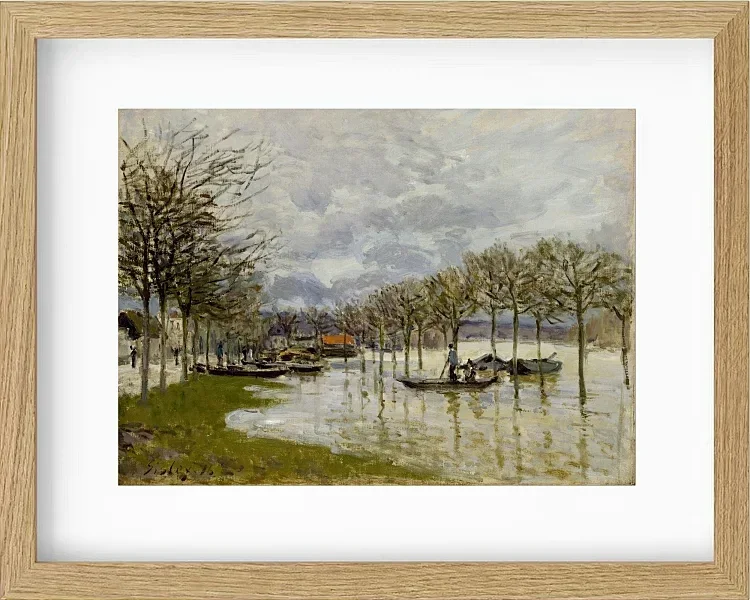 Alfred Sisley - Die Überschwemmung auf dem Weg nach Saint-Germain 1876 | Giclée Kunstdruck gerahmt