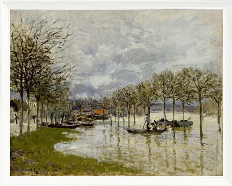 Alfred Sisley - Die Überschwemmung auf dem Weg nach Saint-Germain 1876 | Giclée Kunstdruck gerahmt