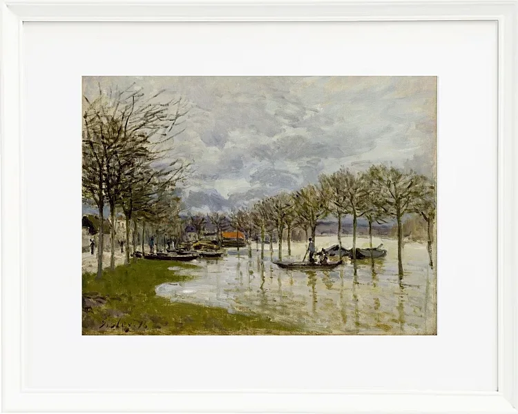 Alfred Sisley - Die Überschwemmung auf dem Weg nach Saint-Germain 1876 | Giclée Kunstdruck gerahmt