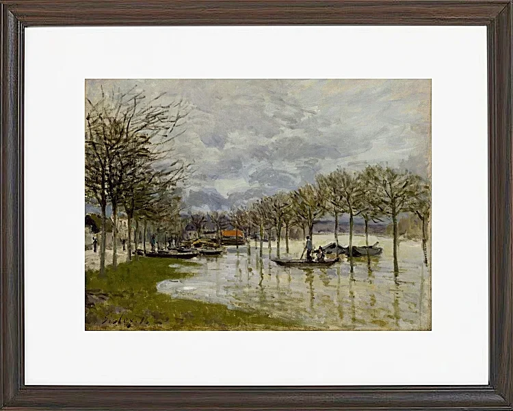 Alfred Sisley - Die Überschwemmung auf dem Weg nach Saint-Germain 1876 | Giclée Kunstdruck gerahmt