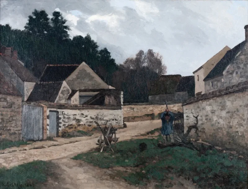 Alfred Sisley - Dorfstraße in Marlotte 1866 | Giclée Kunstdruck gerahmt
