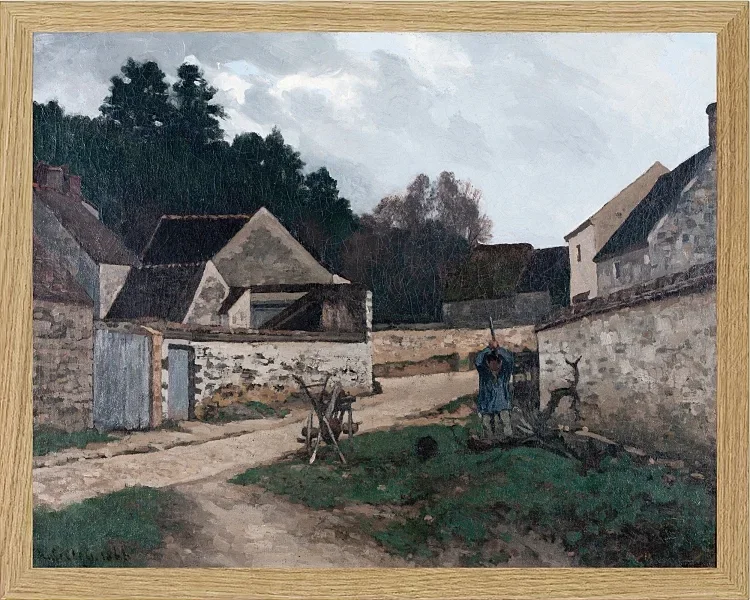 Alfred Sisley - Dorfstraße in Marlotte 1866 | Giclée Kunstdruck gerahmt