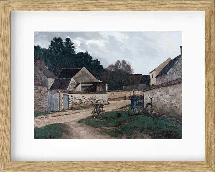 Alfred Sisley - Dorfstraße in Marlotte 1866 | Giclée Kunstdruck gerahmt