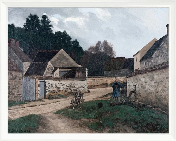 Alfred Sisley - Dorfstraße in Marlotte 1866 | Giclée Kunstdruck gerahmt