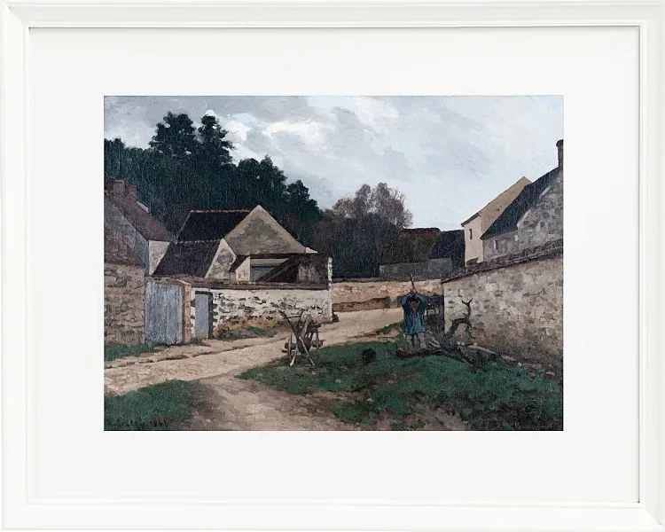 Alfred Sisley - Dorfstraße in Marlotte 1866 | Giclée Kunstdruck gerahmt