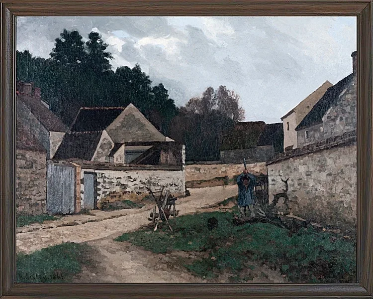 Alfred Sisley - Dorfstraße in Marlotte 1866 | Giclée Kunstdruck gerahmt