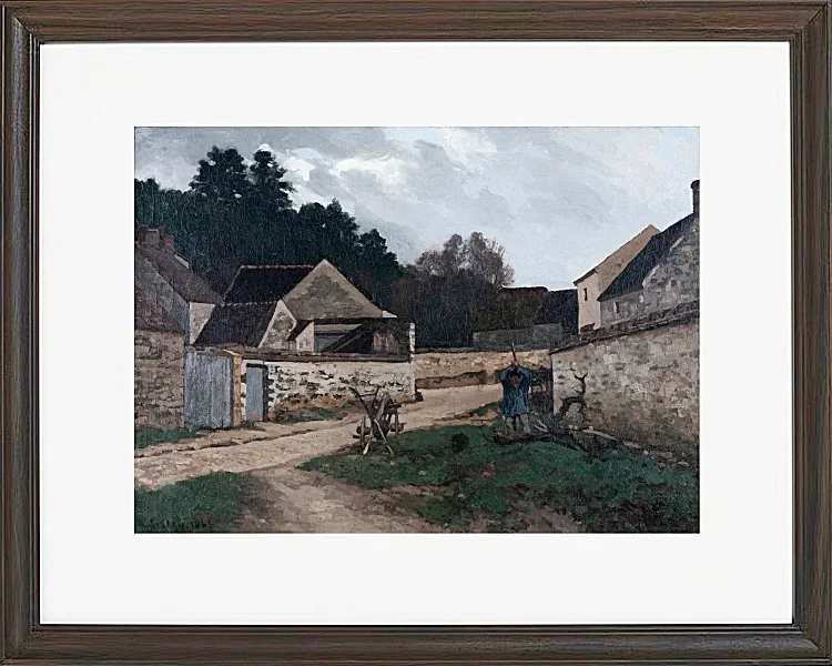 Alfred Sisley - Dorfstraße in Marlotte 1866 | Giclée Kunstdruck gerahmt
