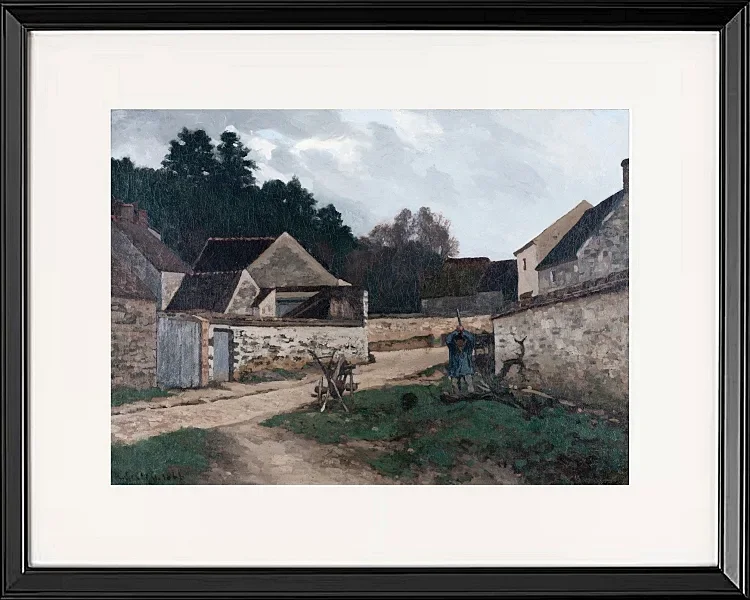 Alfred Sisley - Dorfstraße in Marlotte 1866 | Giclée Kunstdruck gerahmt