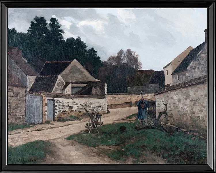 Alfred Sisley - Dorfstraße in Marlotte 1866 | Giclée Kunstdruck gerahmt