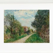 Alfred Sisley - Kvinde og barn på engstien, Sèvres 1879 | Indrammet giclée-kunsttryk