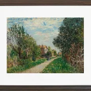 Alfred Sisley - Kvinde og barn på engstien, Sèvres 1879 | Indrammet giclée-kunsttryk