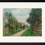 Alfred Sisley - Kvinde og barn på engstien, Sèvres 1879 | Indrammet giclée-kunsttryk