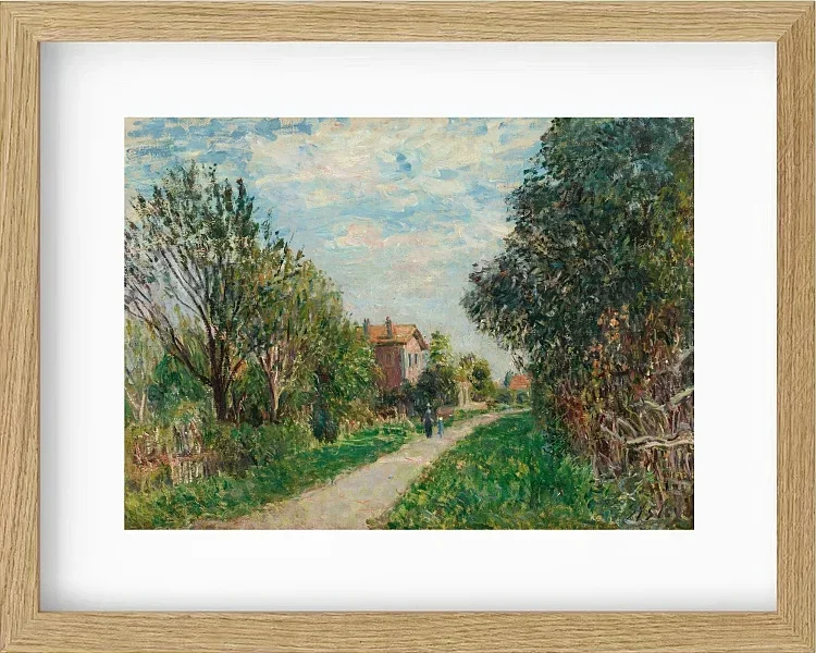 Alfred Sisley - Kvinde og barn på engstien, Sèvres 1879 | Indrammet giclée-kunsttryk