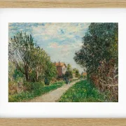 Alfred Sisley - Kvinde og barn på engstien, Sèvres 1879 | Indrammet giclée-kunsttryk