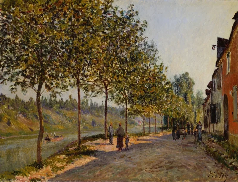 Alfred Sisley - Junimorgen i Saint-Mammès 1884 | Indrammet giclée-kunsttryk