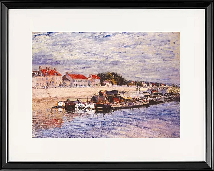 Alfred Sisley - Pramme på Loing ved Saint-Mammès 1885 | Indrammet giclée-kunsttryk