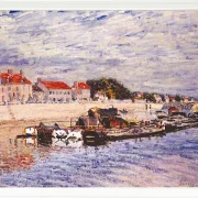 Alfred Sisley - Pramme på Loing ved Saint-Mammès 1885 | Indrammet giclée-kunsttryk