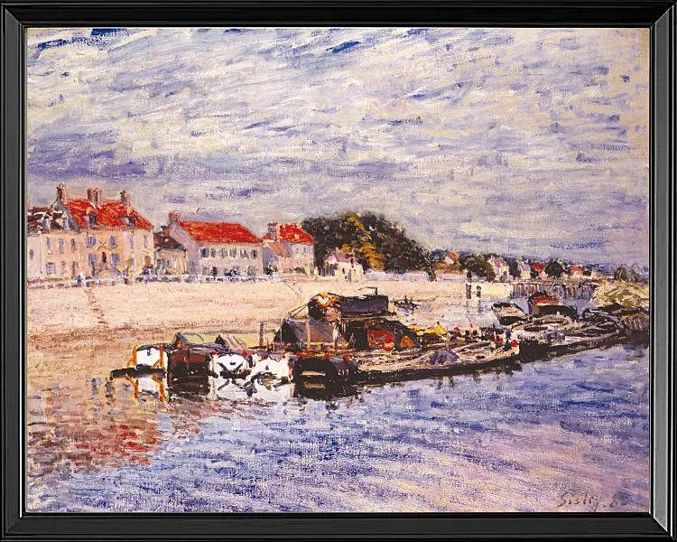 Alfred Sisley - Pramme på Loing ved Saint-Mammès 1885 | Indrammet giclée-kunsttryk